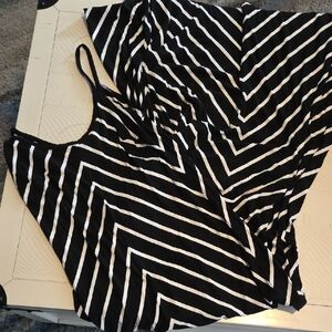 Ann Taylor Black and White Striped Dress